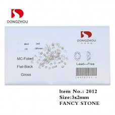 DZ 2012 3*2mm oval shape glass flatback stone for nail art (1440pcs/pack)